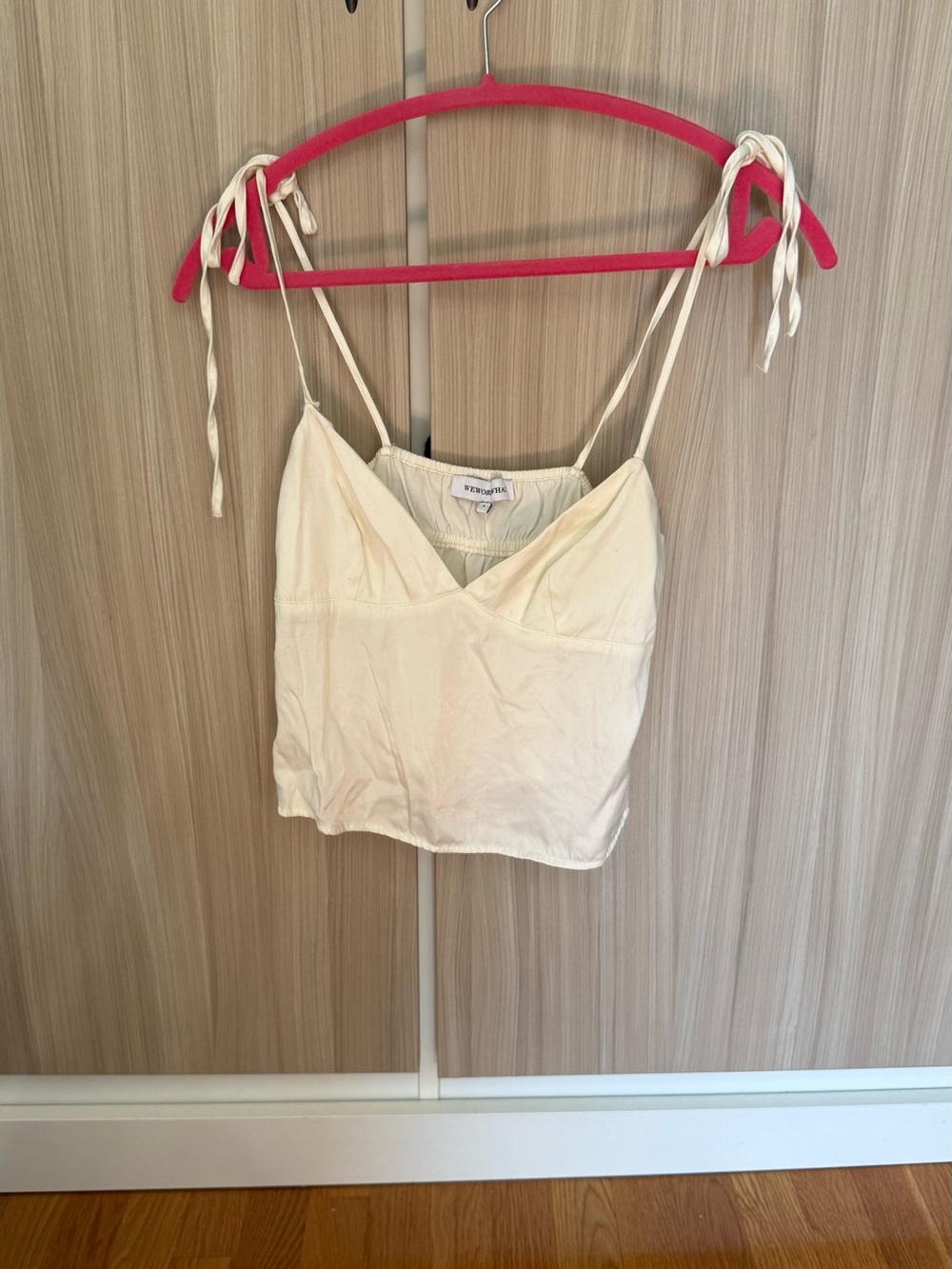 WeWoreWhat Cream Tie-Shoulder Cami